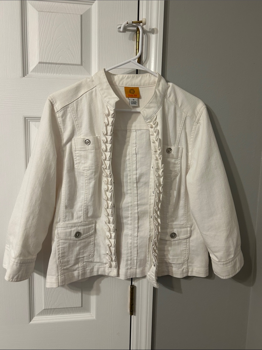 Ruby Rd. White Women's Jacket with Braided Trim